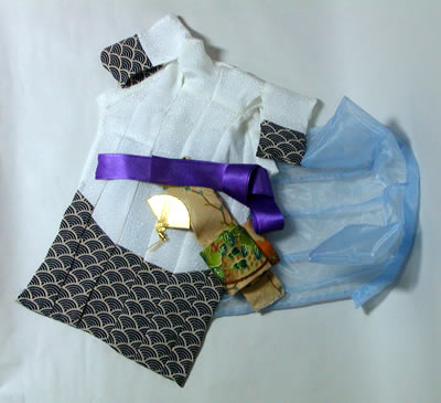 水の羽衣和風　着物、帯、扇子