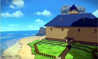 海辺の修道院遠望